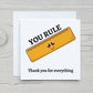 Teacher Card | You Rule | Cute Card | Personalised Card