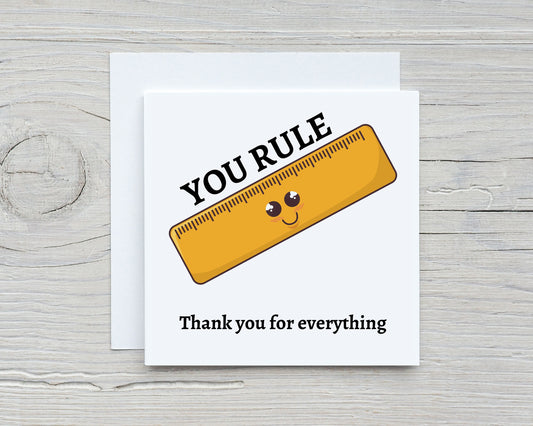 Teacher Card | You Rule | Cute Card | Personalised Card