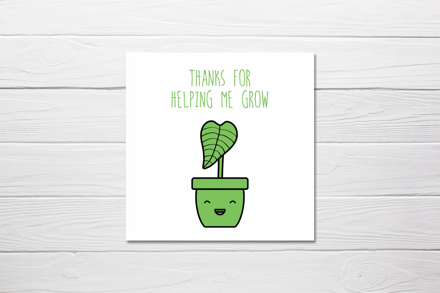 Teacher Card | Thanks For Helping Me Grow | Cute Card