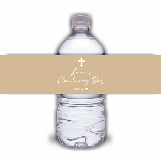 Juice Bottle Labels | Beige Neutral Christening, Baptism, Birthday Party Labels | Water Bottle Stickers | Party Stickers