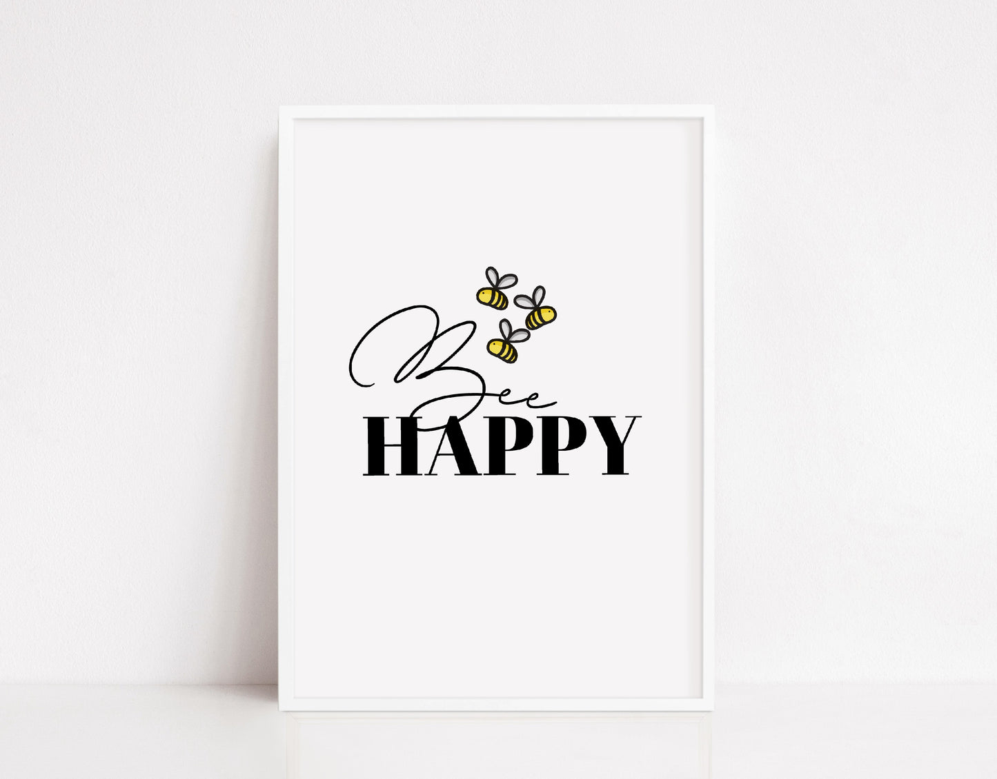 Quote Print | Bee Happy | Positive Print | Motivational Print