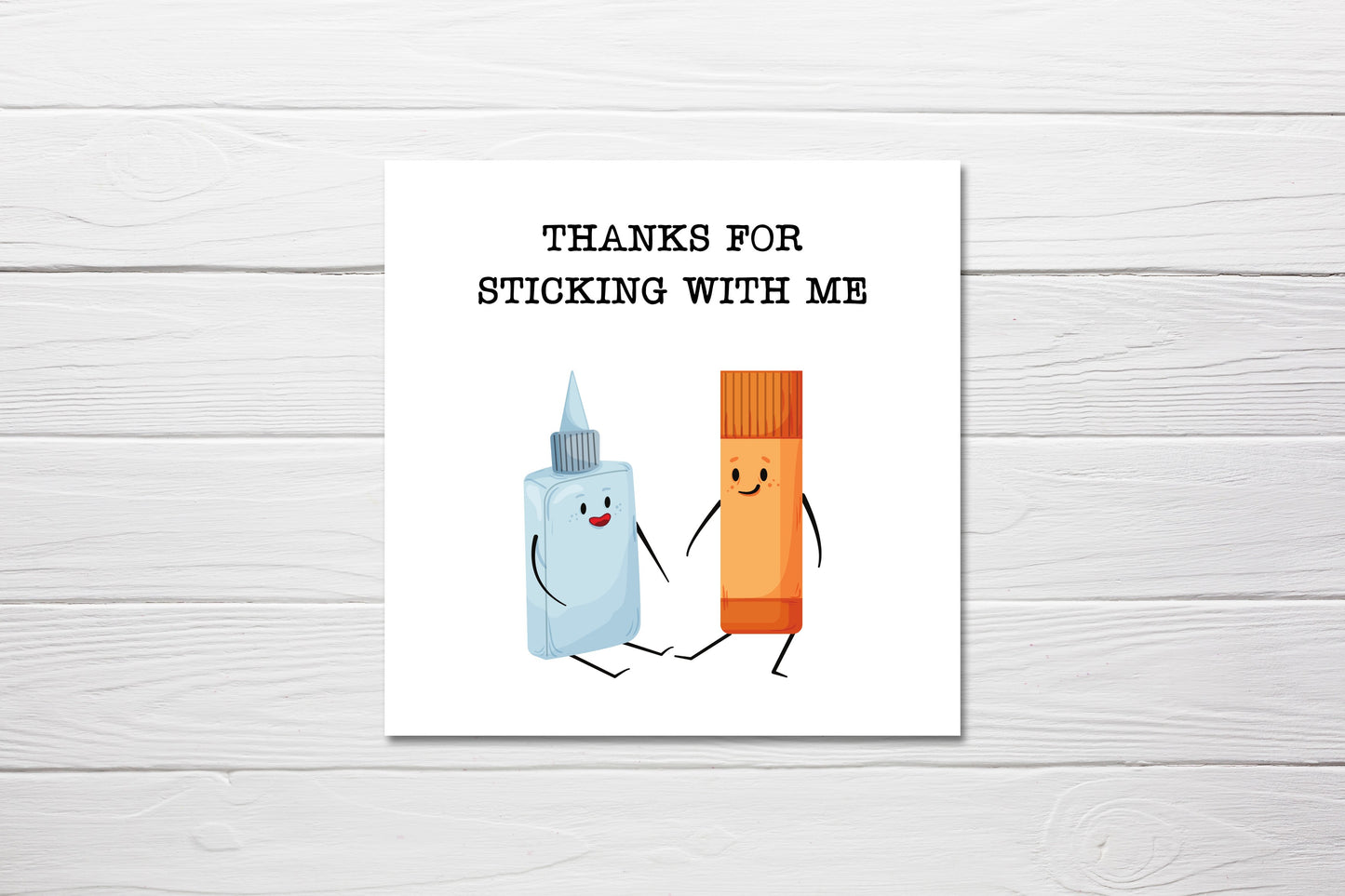 Thank You Card | Thanks For Sticking With Me | Funny Pun Card