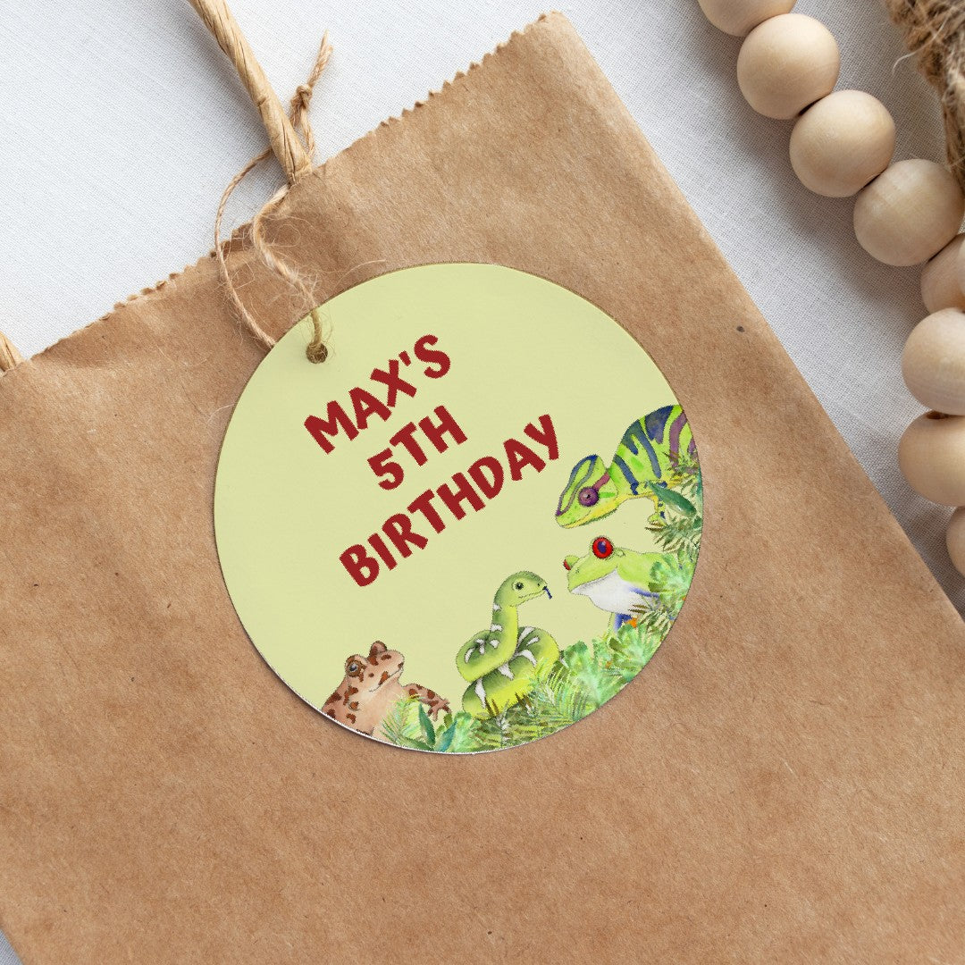 Reptile Party Gift Tags | Reptile Birthday Gift Tags | Circle Gift Tags