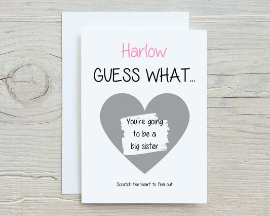 Scratch Card | Surprise Card | Big Sister Reveal Card