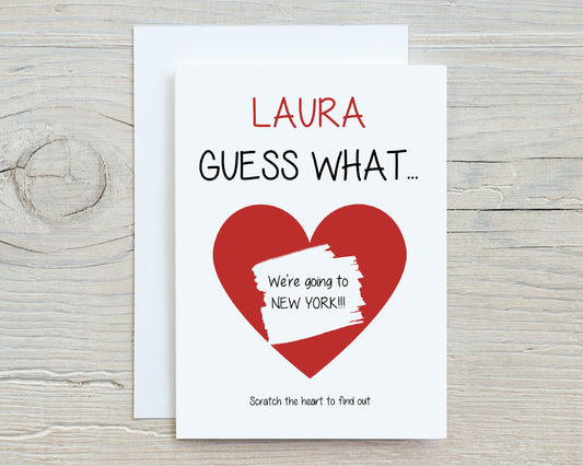 Scratch Card | Surprise Card | Holiday, Surprise Destination - Trip, Reveal Card