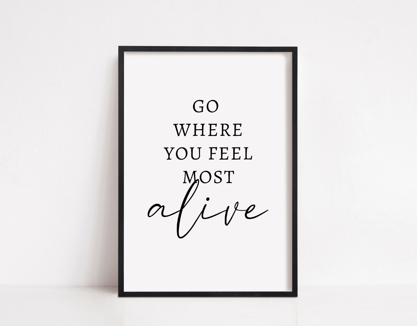 Quote Print | Go Where You Feel Most Alive | Motivational, Inspirational Quote Print