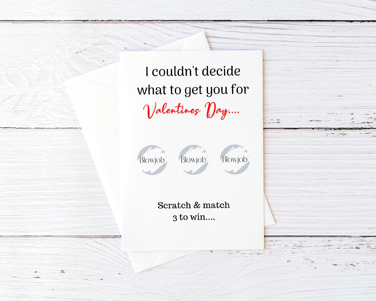 A6 Valentines Day Card | Funny Rude Joke Valentine Card | Scratch Card | Scratch Reveal Card | Blowjob