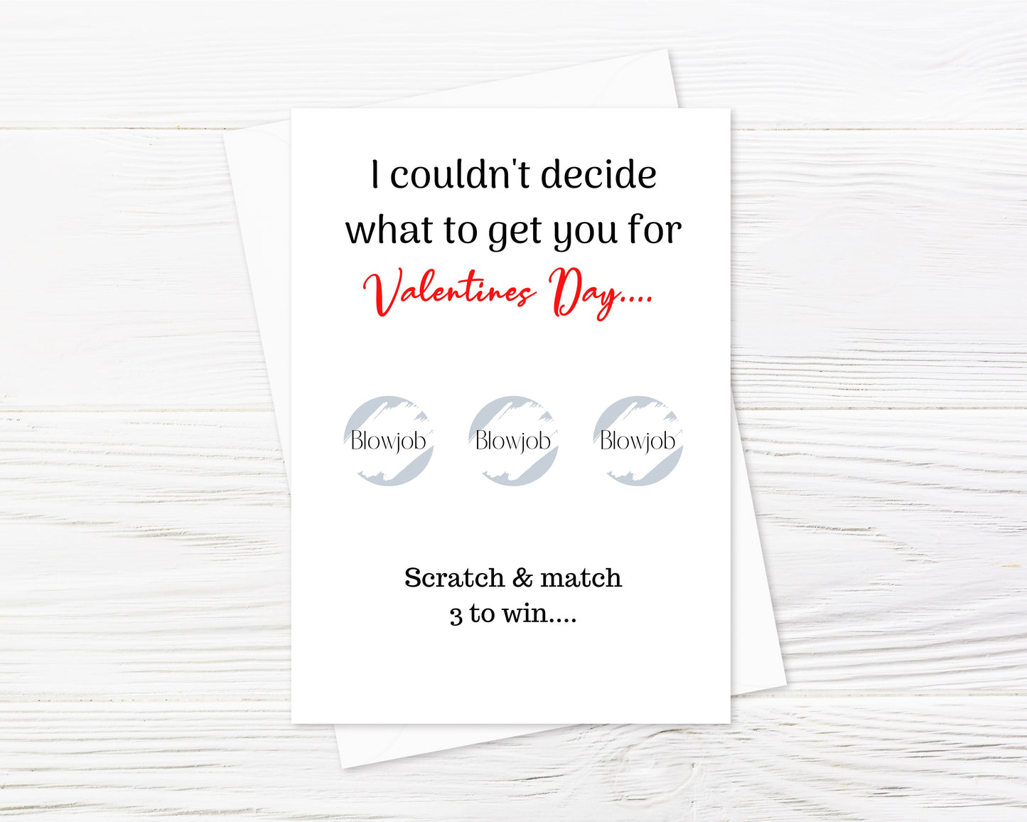 A6 Valentines Day Card | Funny Rude Joke Valentine Card | Scratch Card | Scratch Reveal Card | Blowjob