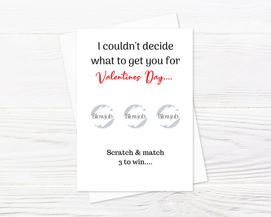 A6 Valentines Day Card | Funny Rude Joke Valentine Card | Scratch Card | Scratch Reveal Card | Blowjob