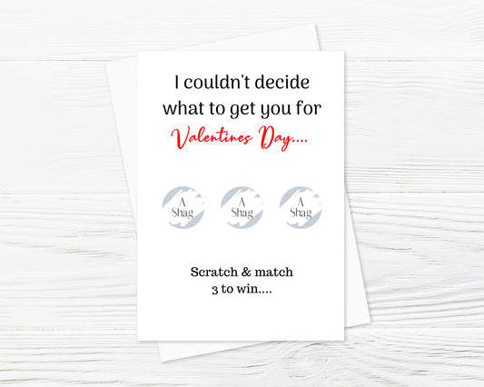 A6 Valentines Day Card | Funny Rude Joke Valentine Card | Scratch Card | Scratch Reveal Card | A Shag