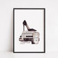 Grey Boss Lady Print | High Heel Shoe Print | Office Print