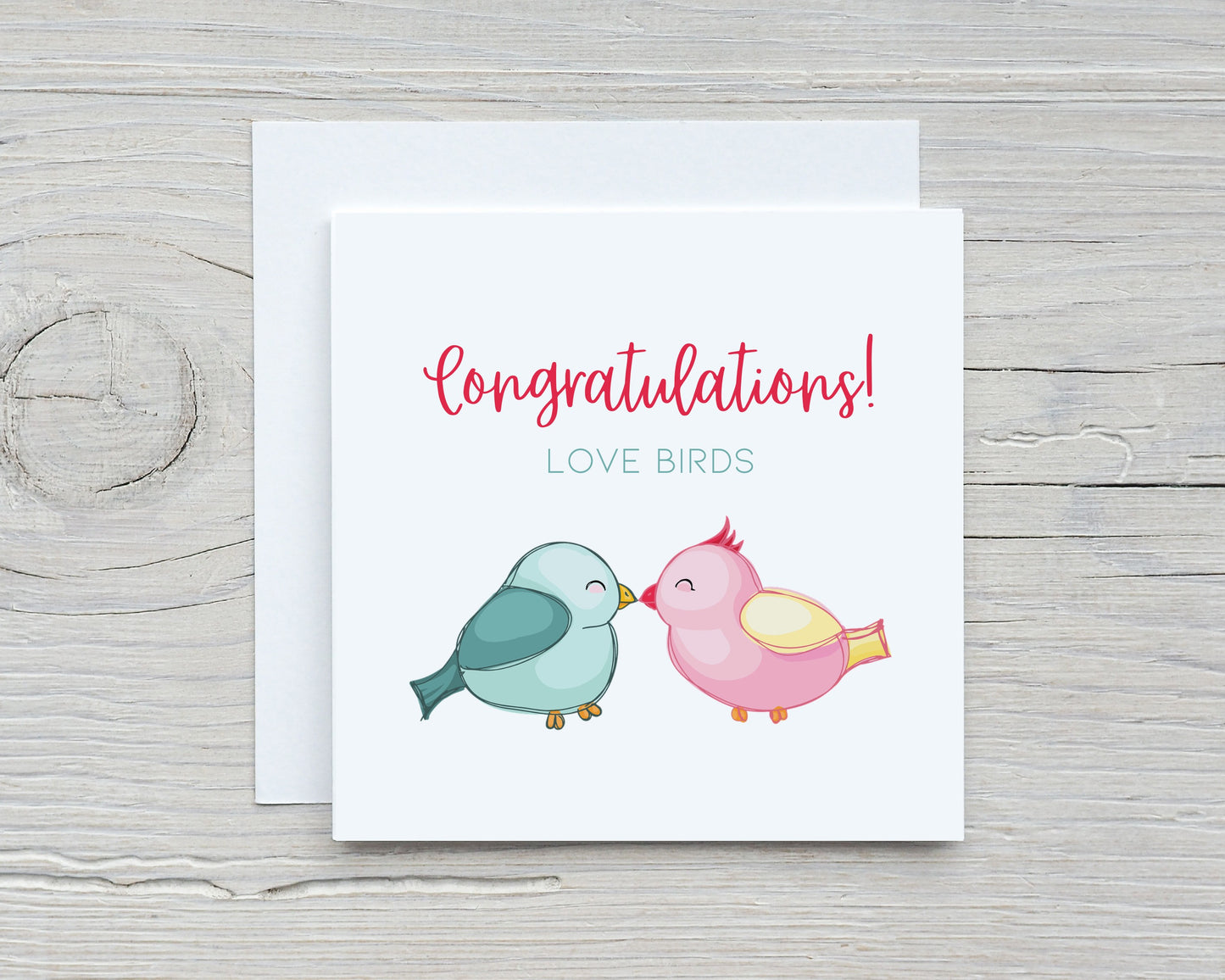 Wedding Card | Engagement | Congratulations Love Birds Card | Design 4
