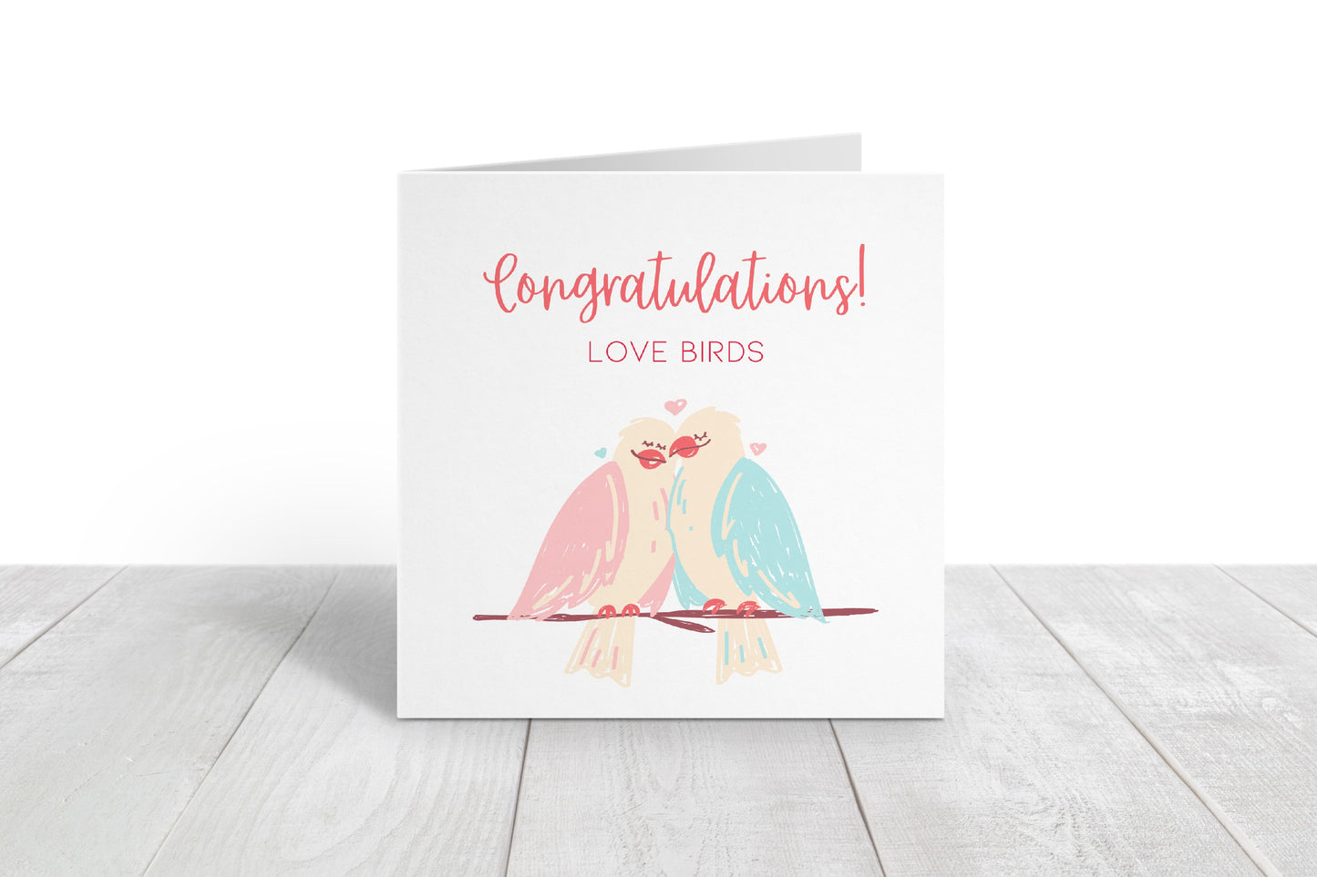 Wedding Card | Engagement | Congratulations Love Birds Card | Design 3