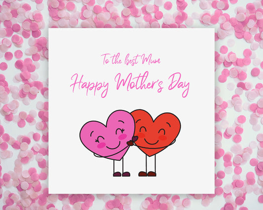 Mothers Day Card | Best Mum Happy Mother's Day | Cute Card