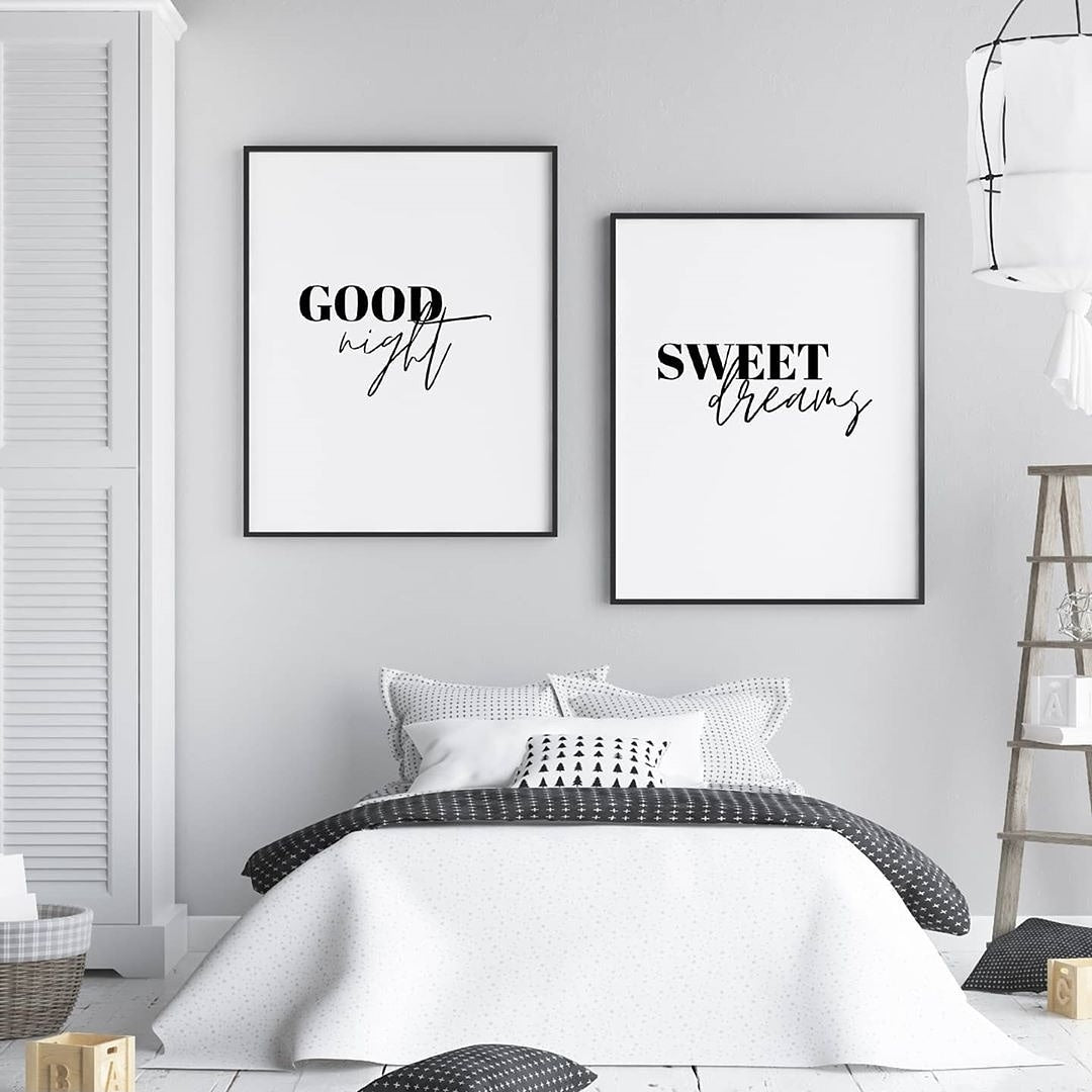 Bedroom Prints | Good Night, Sweet Dreams | Set Of 2 Prints