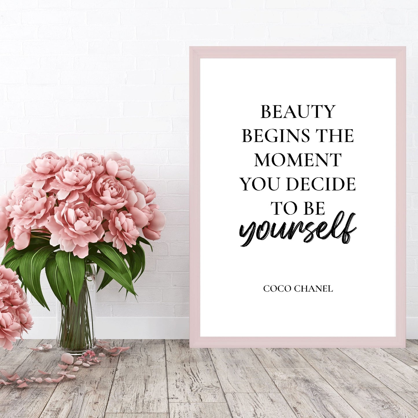 Quote Print | Beauty Begins The Moment You Decide To Be Yourself | Motivational Print