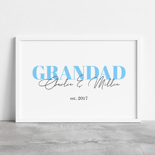 Grandad Print | Personalised Grandad Grandchildren Print | Grandad Gift | Family Print