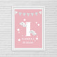 Nursery Print | Personalised Pink Initial/Name | Children's Print | Kids Print | Baby Gift