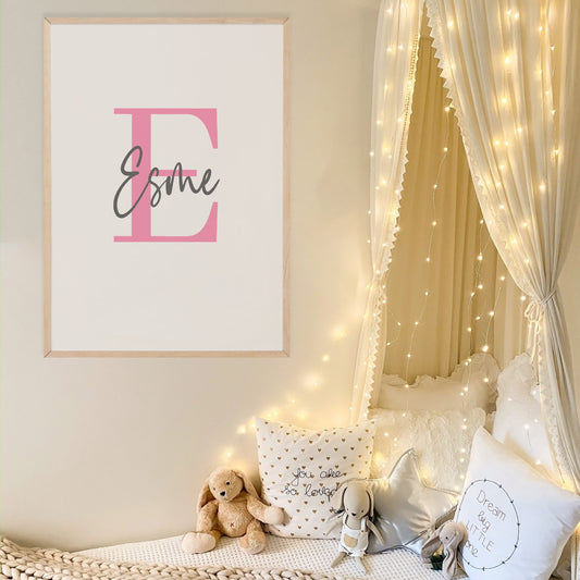 Name Initial Print | Personalised Print | Bedroom Print