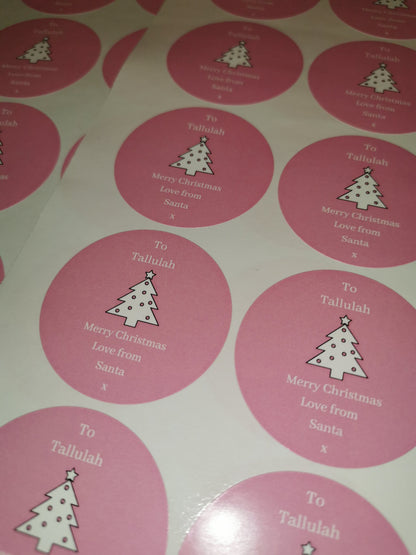 Personalised Christmas Tree Stickers | Christmas Labels | Sticker Sheet | Christmas Gift Tags (Design 1)