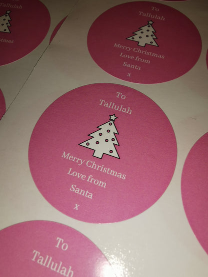 Personalised Christmas Tree Stickers | Christmas Labels | Sticker Sheet | Christmas Gift Tags (Design 1)