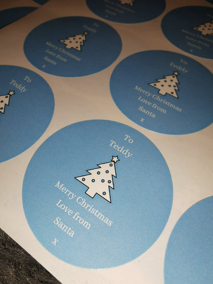 Personalised Christmas Tree Stickers | Christmas Labels | Sticker Sheet | Christmas Gift Tags (Design 1)