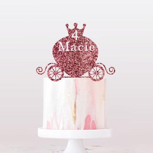 Personalised Cake Topper | Princess Carriage Cake Topper