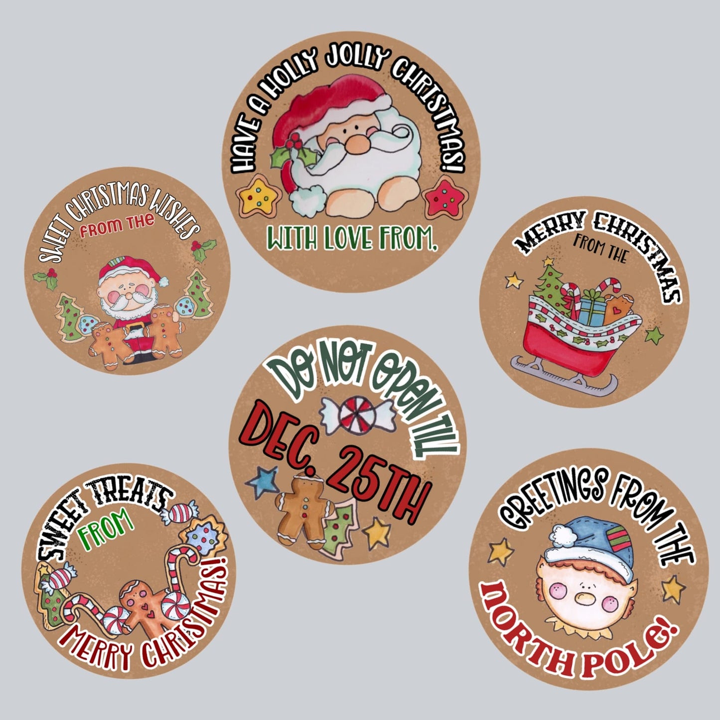 Christmas Stickers | Christmas Labels | Christmas Gift Tags | Sticker Sheets | Christmas Gift Stickers
