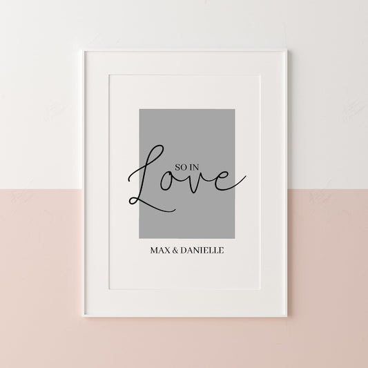Couples Print | So In Love | Love Print | Personalised Name Print