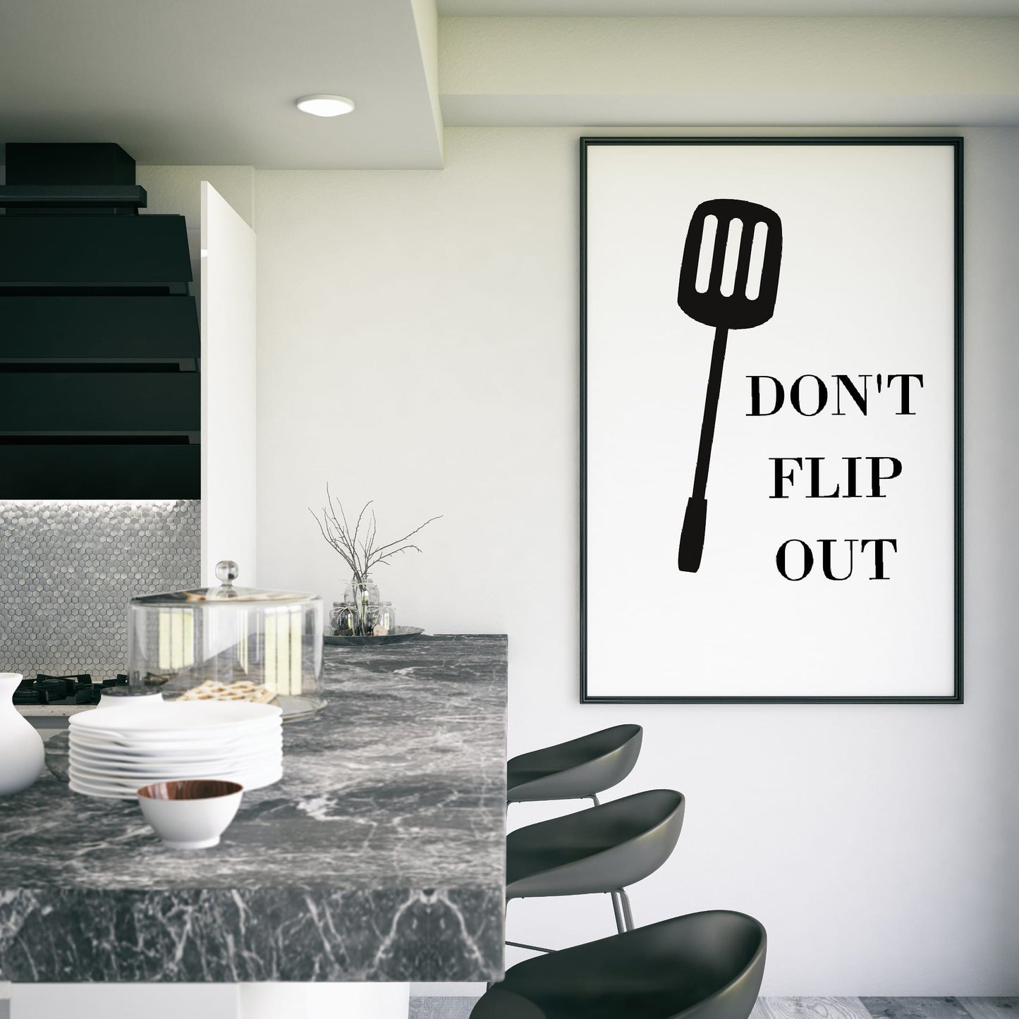 Kitchen Print | Don't Flip Out | Quote Print | House Print | Home Print