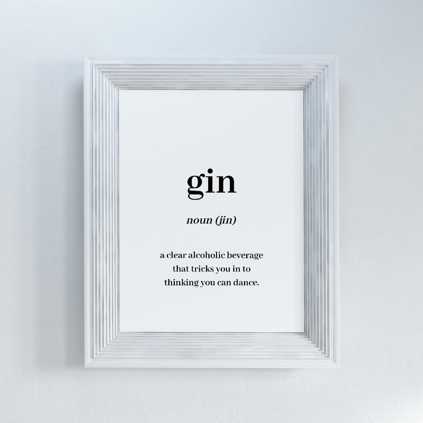 Kitchen Print | Gin Meaning Noun | Quote Print