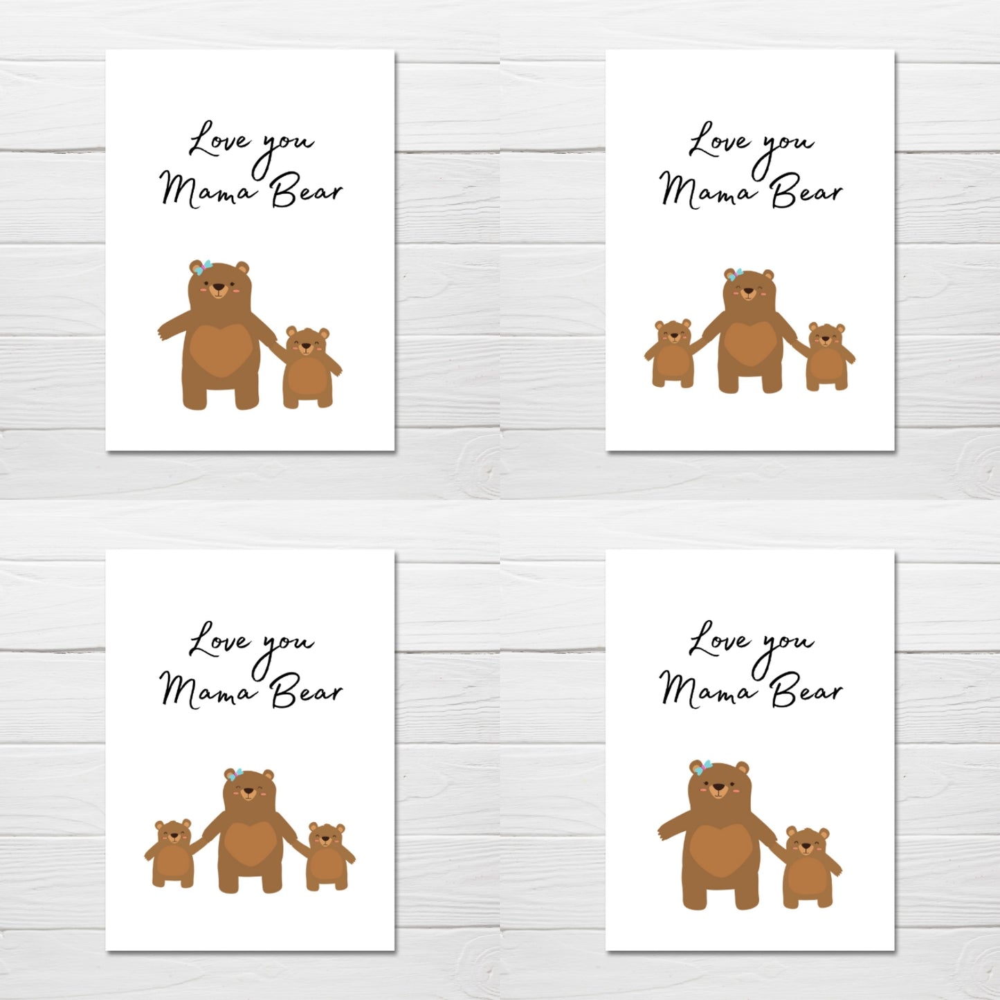Mothers Day Card | Love You Mama Bear | Cute Card