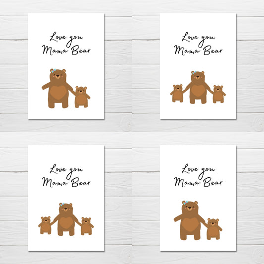 Mothers Day Card | Love You Mama Bear | Cute Card