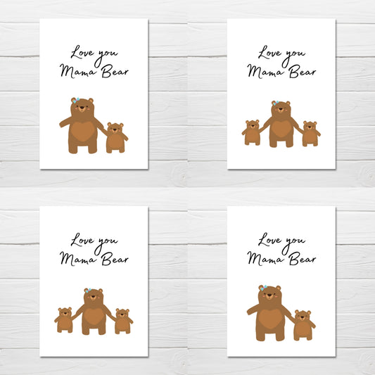 Mothers Day Card | Love You Mama Bear | Cute Card