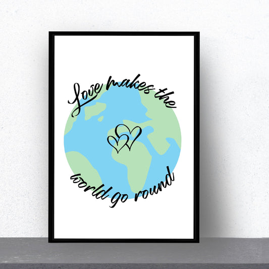 Quote Print | Love Makes The World Go Round | Love Print
