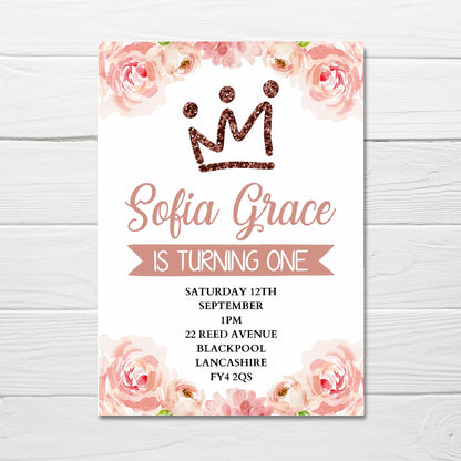 Floral Invitations | A6 Invites | Girly Invitations | Party Invitations