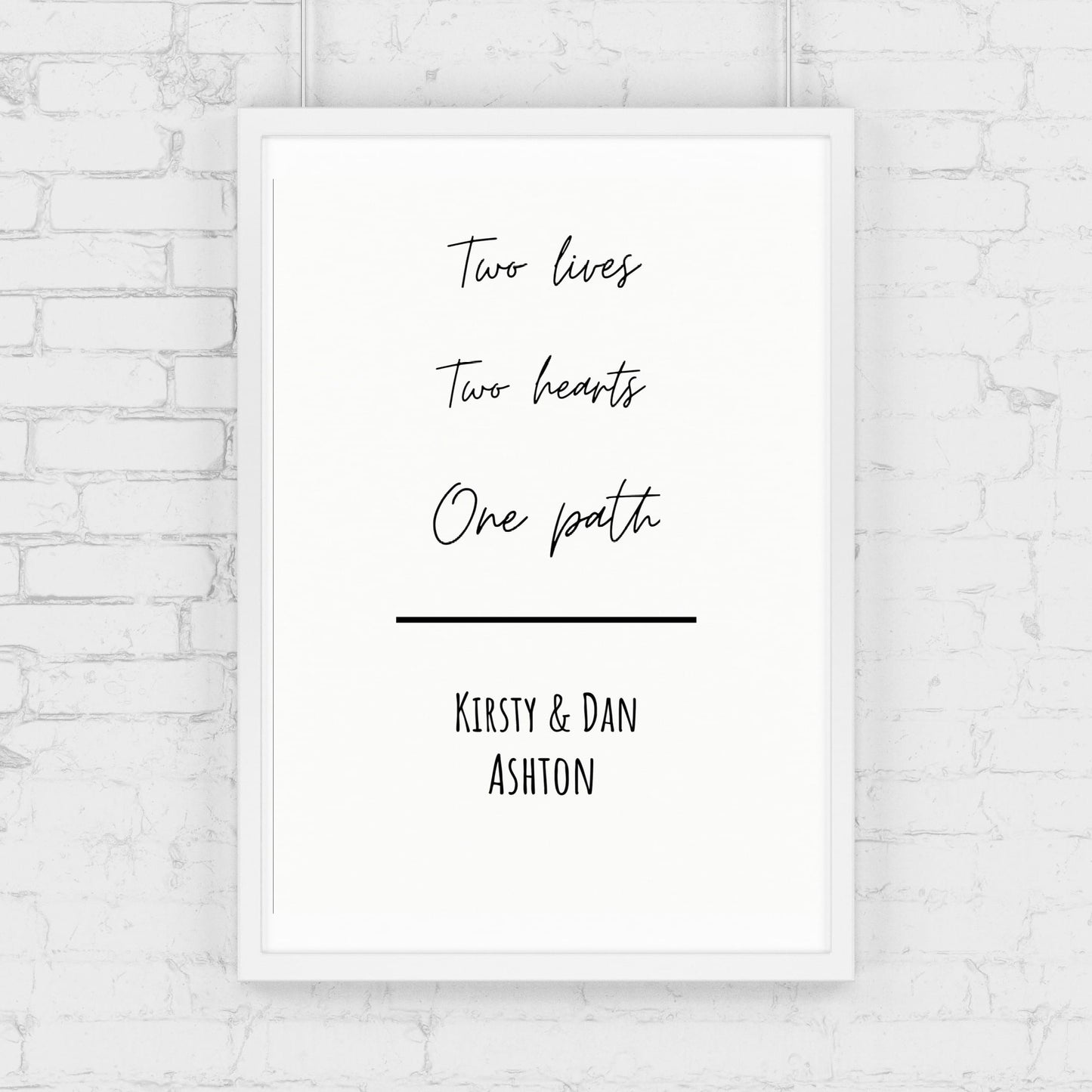 Couples Print | Two Lives, Two Hearts, One Path | Personalised Print | Anniversary Print | Valentines Day Print | Wedding Print