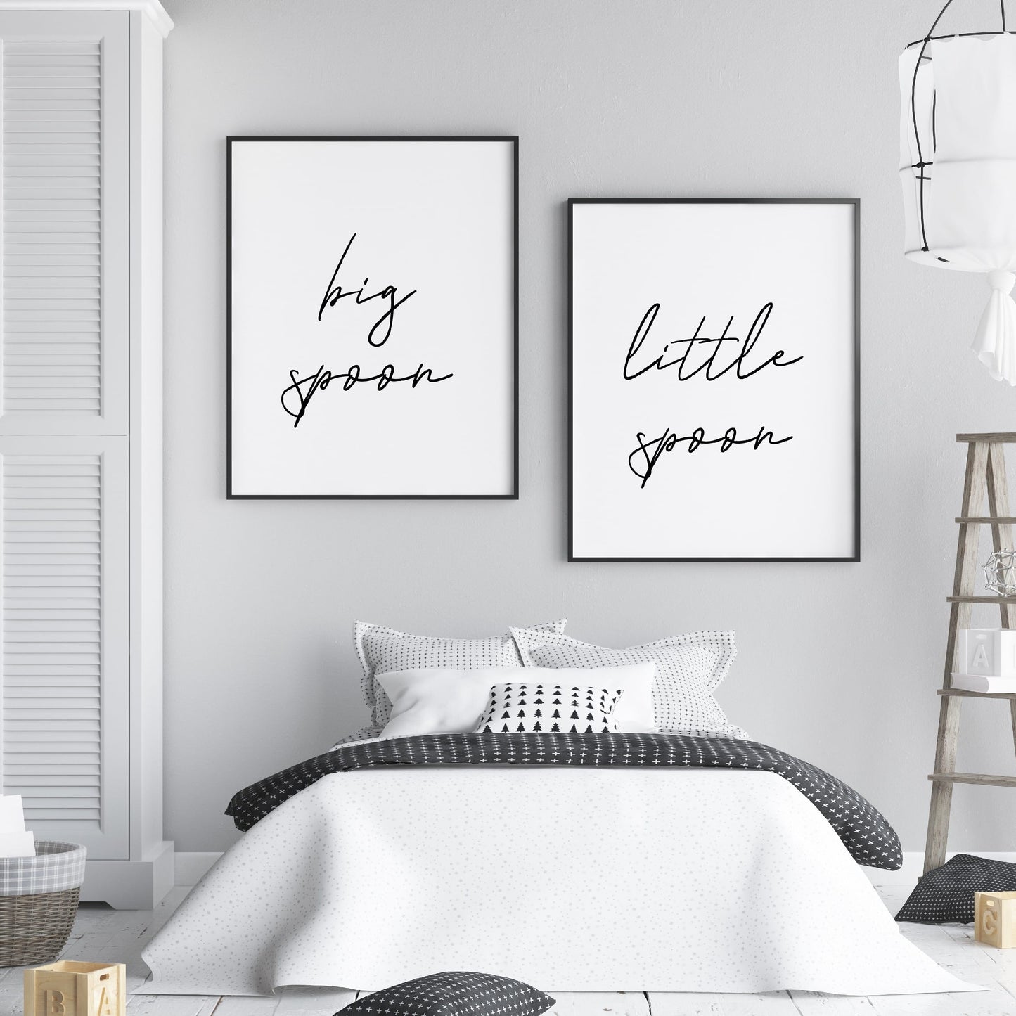 Bedroom Prints | Big Spoon, Little Spoon | Set Of 2 Prints