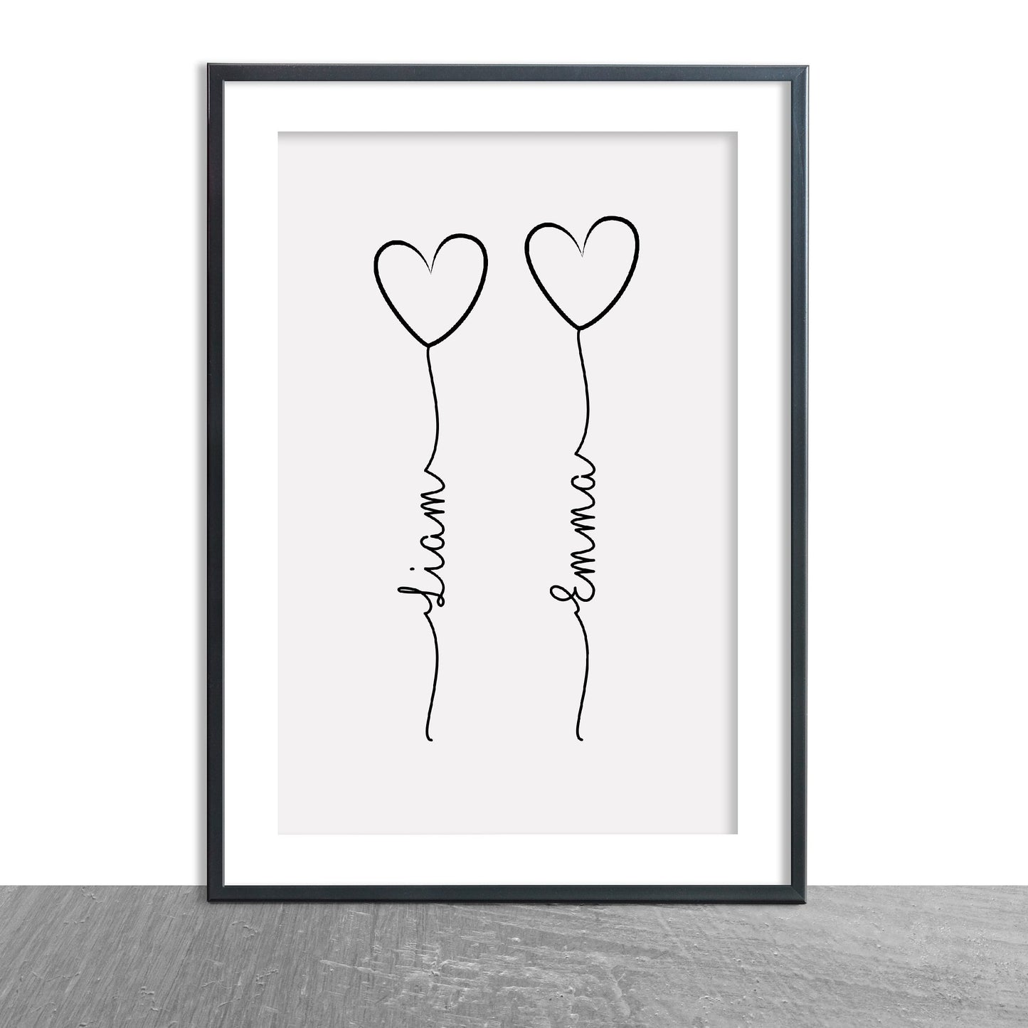 Couples Print | Personalised Balloons Print | Anniversary Print | Wedding Print | Valentines Day Print