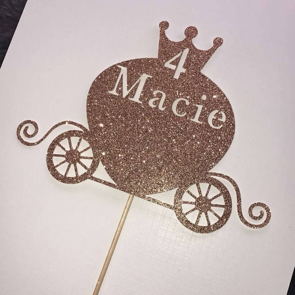 Personalised Cake Topper | Princess Carriage Cake Topper