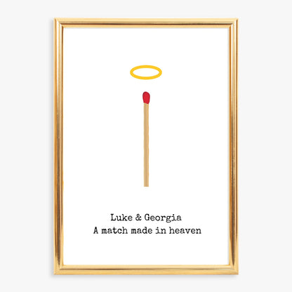 Couples Print | A Match Made In Heaven | Personalised Print | Anniversary Print | Valentines Day Print