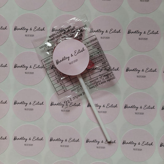 STICKERS ONLY | Personalised Wedding/Engagement Lollipop Stickers | Personalised Sweets Stickers | Wedding Engagement Party Favours