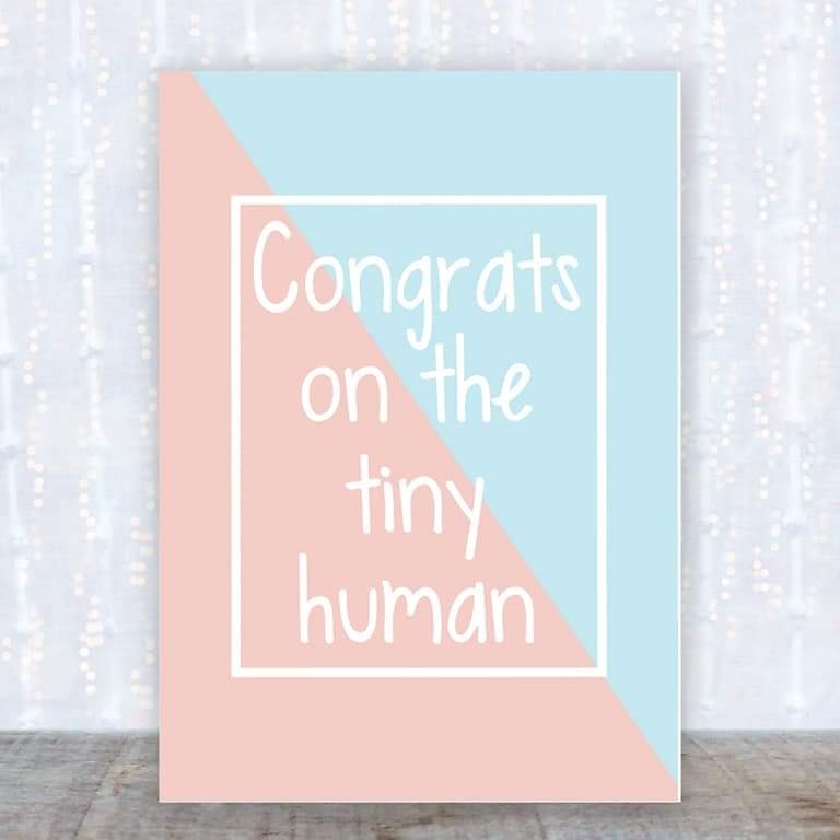 New Baby Card | Congrats On The Tiny Human | Baby Shower Card - Dinky Designs