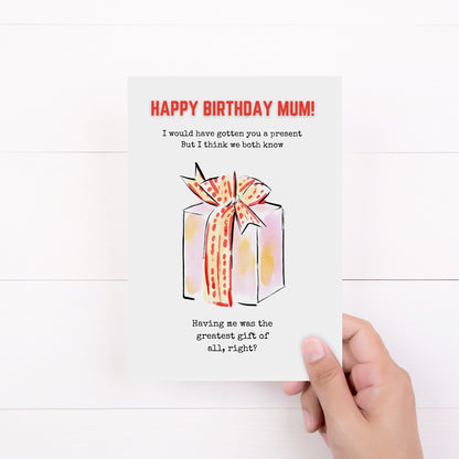 Birthday Card | Happy Birthday Mum | Joke Card