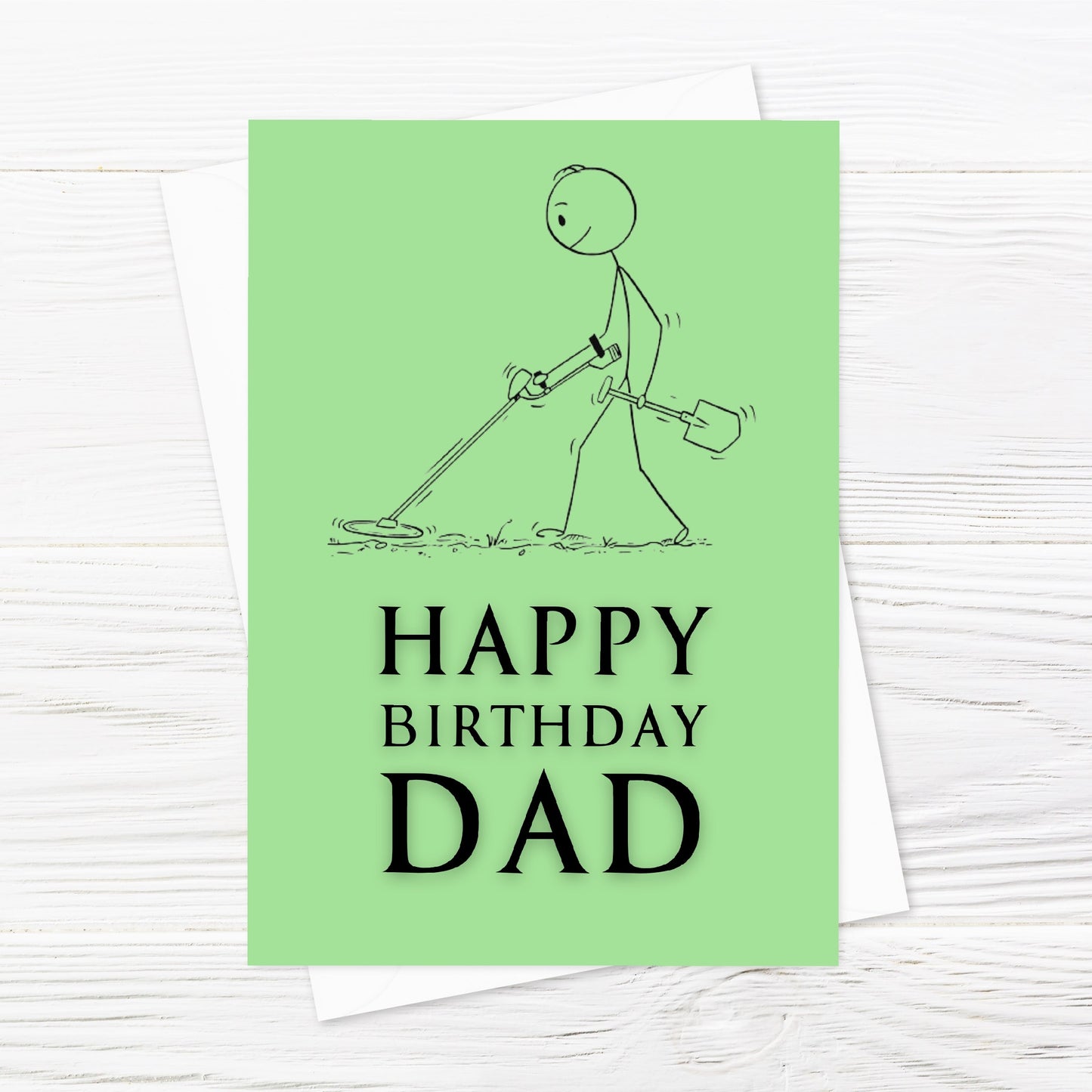 Dad Birthday Card | Metal Detectorist Card | Metal Detecting Hobby Card