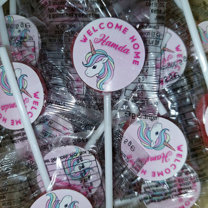 STICKERS ONLY | Personalised Unicorn Birthday Lollipop Stickers | Personalised Sweet Stickers | Unicorn Party Favours