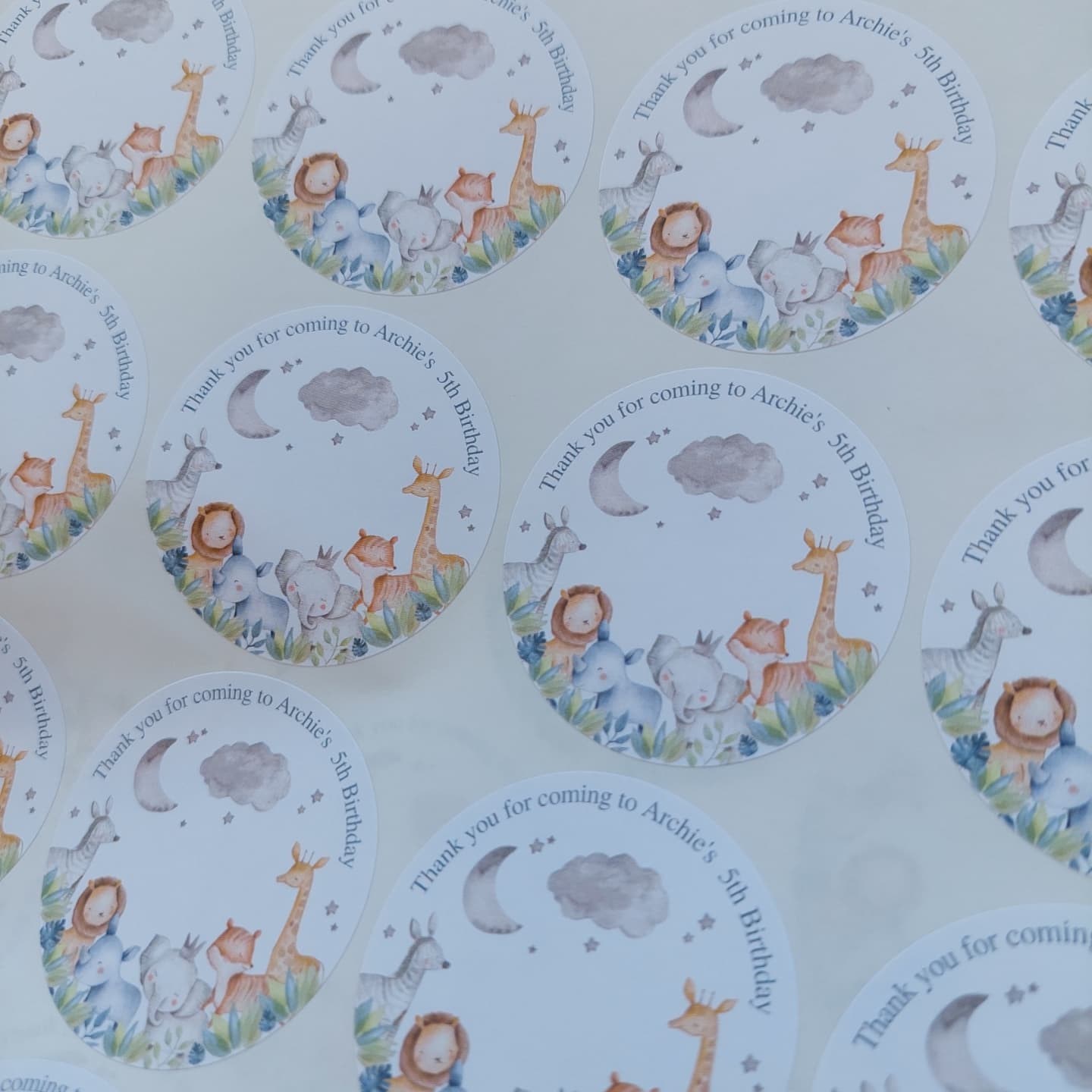 Safari Animal Stickers | Circle Stickers | Jungle Animal Stickers | Sticker Sheet | Party Stickers | Animal Party Theme
