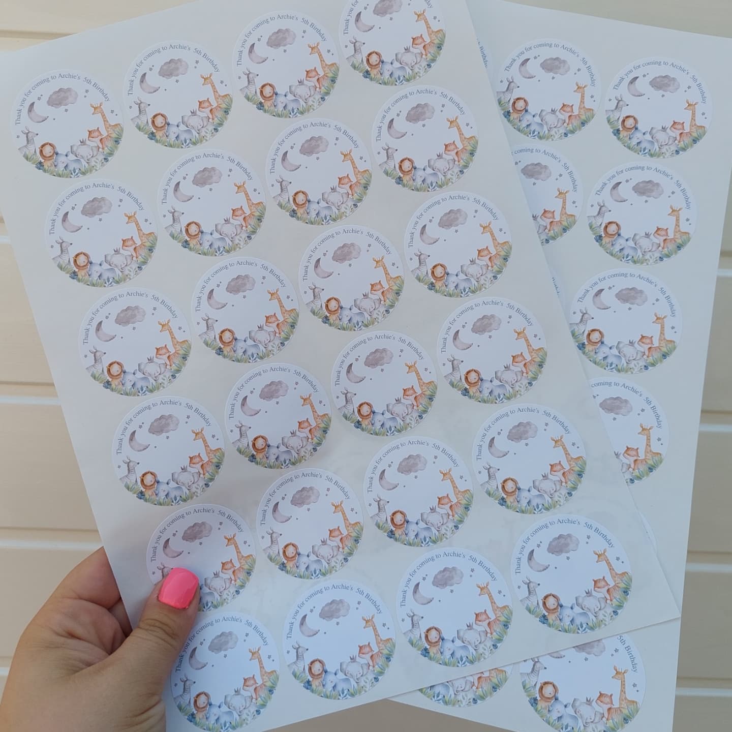 Safari Animal Stickers | Circle Stickers | Jungle Animal Stickers | Sticker Sheet | Party Stickers | Animal Party Theme