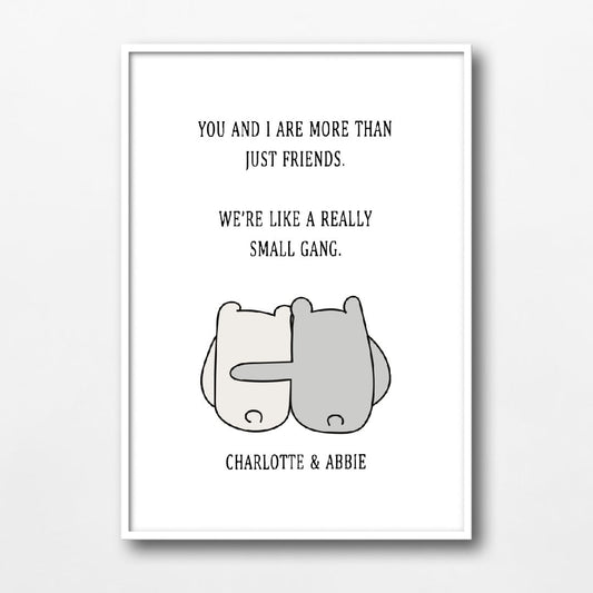 Friendship Print | Personalised Friend Besties Print | Small Gang Print | Friend Gift