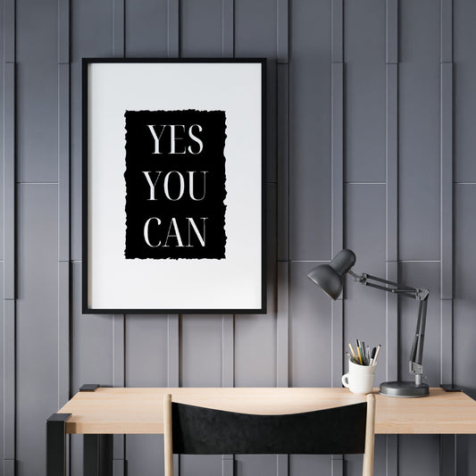 Quote Print | Yes You Can | Motivational Print | Positive Print
